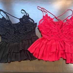 Two Free People Adela lace top *please read*
